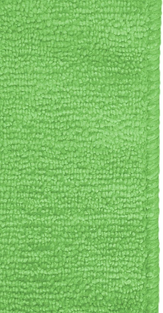 CleanAide 300 GSM Ultra Absorbent Microfiber Cleaning Towels for Kitchen, Car, and Home, Reusable Lint-Free Cloths, Scratch-Free, Streak-Free, Wet or Dry Cleaning, 12x12 in, 50-Pack, Green