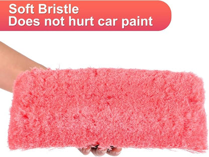 Vesici Car Wash Brush Head with Soft Detailing Bristle Flow Thru Car Cleaning Brush Exterior Car Wash Equipment for Auto Truck RV Boat Camper Washing, 10 Inch (Red,1 Pcs)