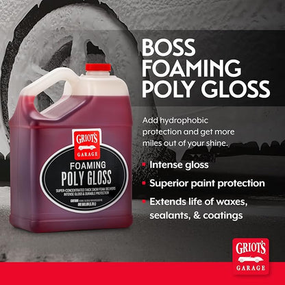 Griot's Garage Foaming Poly Gloss for Car Cleaning and Detailing, Spray Wash & Wax, Compatible with the BOSS Foam Cannon Auto-Mix System, One Gallon
