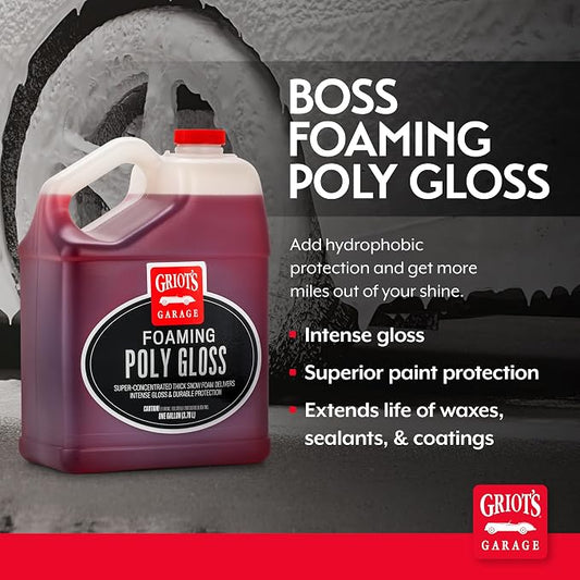 Griot's Garage Foaming Poly Gloss for Car Cleaning and Detailing, Spray Wash & Wax, Compatible with the BOSS Foam Cannon Auto-Mix System, One Gallon