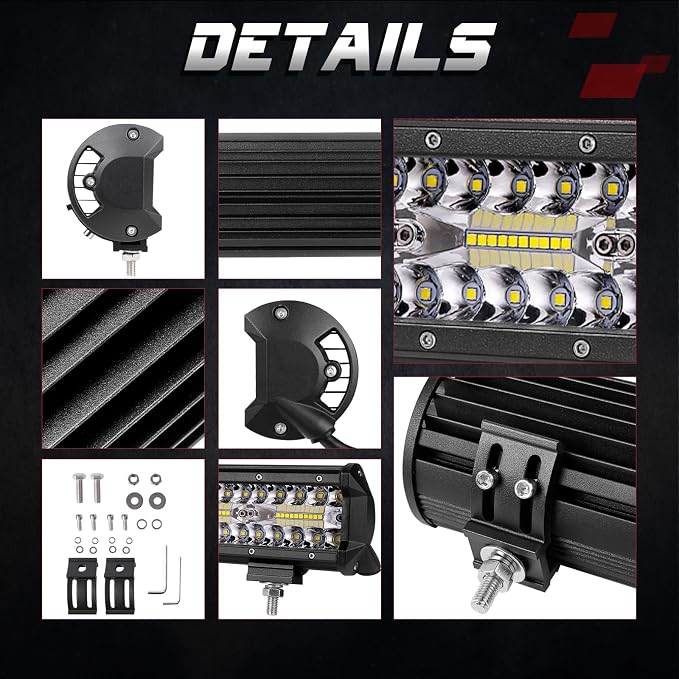 OFFROADTOWN 15 Inch 300W LED Light Bar, White, Aluminum, IP68 Waterproof, Suitable for Off-Road Vehicles, UTVs, ATVs, Trucks, Boats
