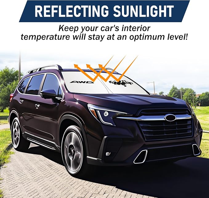 for Subaru Ascent Sun Shade 2019-2025 2026, Car Front Window Covers Sun Visor Protector, Foldable Blocks UV Rays Windshield Sunshade for Subaru Ascent Accessories