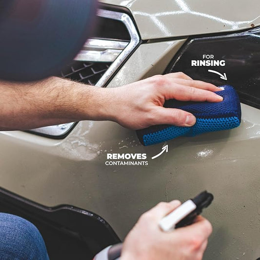 The Rag Company - Ultra Clay Scrubber - Fast and Effective Removal of Paint Contaminants, Light Overspray, and More; Dual Sided Design for Scrubbing and Clay Work; Deep Clean Glass (2-Pack)