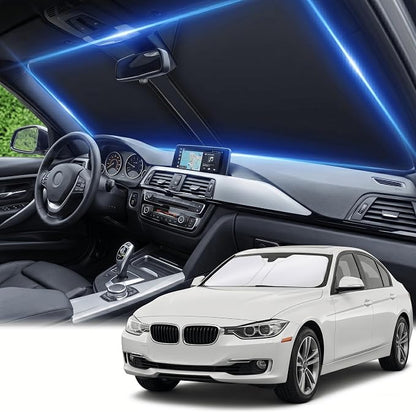 Windshield Sun Shade for BMW 3 Series 2013-2018 Sunshade Front Window Shade Custom Fit 3 Series Accessories Sun Visor Foldable Shade Blocks UV Rays Accessories