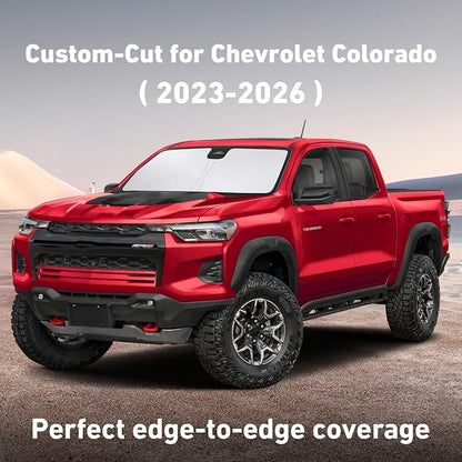 EcoNour Windshield Sunshade Compatible for Chevrolet Colorado 2023-2024 2025 2026, Sun Visor for Front Windshield & Window Sun Shade Cover, UV Heat Blocker & Protector, Car Accessories