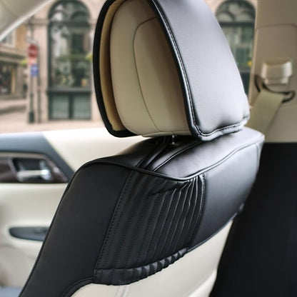 FH Group Ultra Comfort Highest Grade Faux Leather Full Set Car Seat Cushions– Universal Fit for Cars Trucks & SUVs (Solid Black)