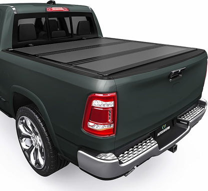 AUTOSAVER88 Low-Profile Hard Tri Fold Truck Bed Tonneau Cover Fit for Dodge Ram 1500 2009-2024 (19-24 Classic) with 5.7ft Bed Without Rambox