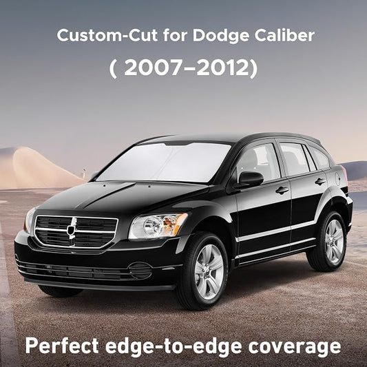 EcoNour Windshield Sunshade Compatible for Dodge Caliber 2007-2010 2011 2012, Sun Visor for Front Windshield & Window Sun Shade Cover, UV Heat Blocker & Protector, Car Accessories