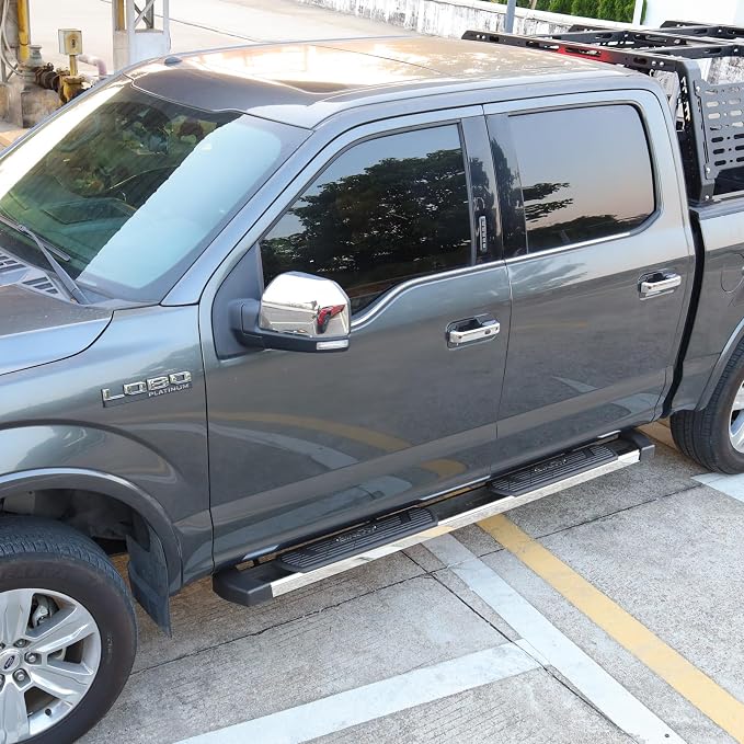 BINARY STAR 6 Inch Running Boards Compatible with 2019-2026 Chevy Silverado/GMC Sierra 1500 Crew Cab, 20-26 Silverado/Sierra 2500HD 3500HD. High Light Stainless Steel Side Steps Nerf Bars Step Bars.