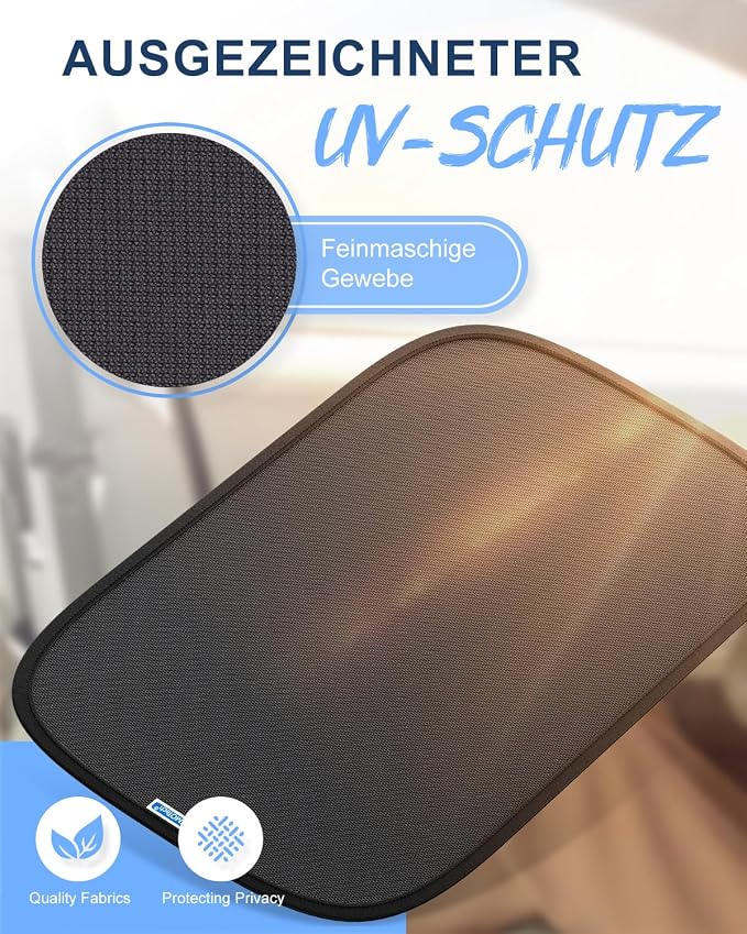 Car Window Shades for Baby【8 Suction Cups & Static Cling】 2 Pack-21"x14" Side Window Cover for Child,Certified Sunshades for Kids to Block 99.9% UVR, Sun Shade Universal Fit Most of Cars