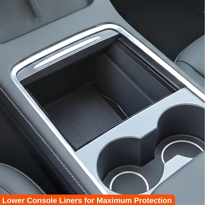 Vehicle OCD – Center Console Organizer Tray and Liner Set for Tesla Model 3 (2021-2023) / Tesla Model Y (2020-2024) – Made in USA - SLX519
