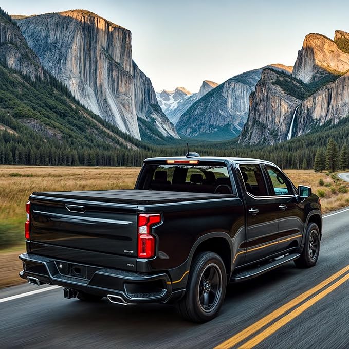 AUTOSAVER88 FRP Hard Tri-fold Truck Bed Tonneau Cover Compatible with Nissan Frontier 2005-2026 5 ft Bed (NO México)