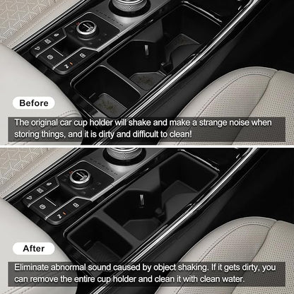 smabee Center Console Cup Holder Compatible with Kia Sorento 2021-2025 2026 Accessories TPE Drinks Holder Box Organizer Car Interior Black