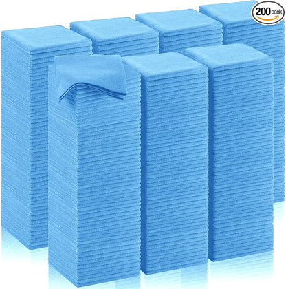 Oudain 200 Pcs Microfiber Cleaning Cloth 16x16 Inch Microfiber Towels for Car Ultra Absorbent Cleaning Rags Reusable Lint Free Streak Free Detailing Towel for Car Washing Drying Dusting (Blue)