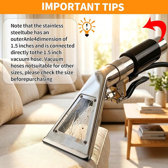 Upgrade Extractors Upholstery Detailing Tool with Viewing Window, Auto Detailing Tools Hand Wand, Carpet Cleaning Extractor with Clear Head for Mytee/ShopVac & Most Portable Carpet Attachment