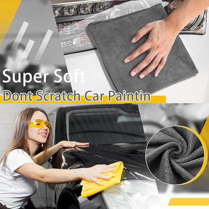 Mindsoft 2 Pcs Giant Car Drying Towel 55'' x 28'' Microfiber Towels Great Thick Soft Plush Towel Streak Free Lint Free Reusable Cars Accessories Highly Absorbent Quick Effortless Dry for Car Truck Suv