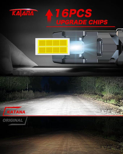 Katana H7 Bulbs, No Adapter Required 400% Brightness 6500K Non-Polarity, Powersports, Pack of 2