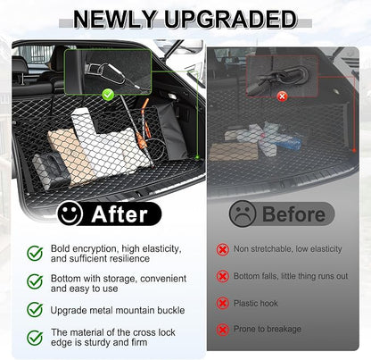 Amiss Truck Bed Cargo Net with Side Organizer, Compatible with Ford F-150 & Lightning 2015-2026, Portable Storage for Pickup Cargo and Heavy Duty Hook, Exterior Accessories for Car SUV Truck