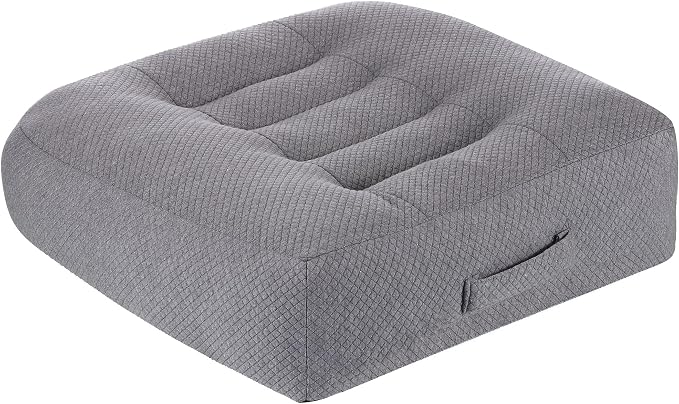 WSGJHB Large Seat Cushion, Extra Thick Booster Seat Cushions for Office Chairs Long Sitting Office Workers, Car Drivers, Relieves Back Pain, Breathable, Anti-Slip, 20x20x6 inchs, Gray