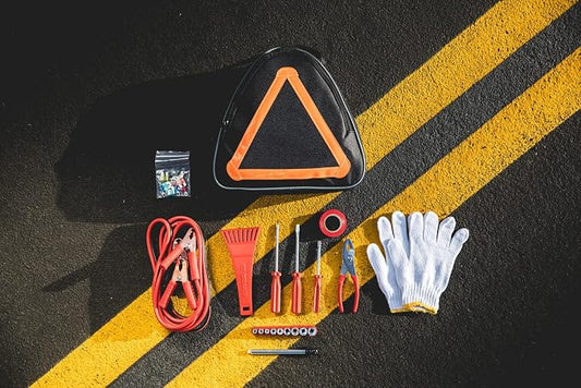 PICNIC TIME NCAA Roadside Emergency Car Kit - Auto Vehicle Safety Road Side Assistance with Jumper Cables and Car Tool Kit