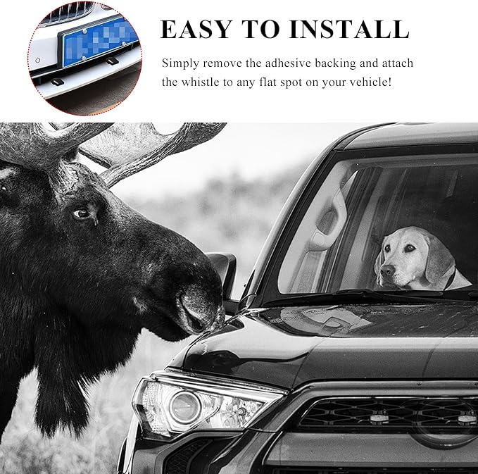 4 PCS Deer Whistles for Cars, Avoid Collisions Deer Warning Whistle with Adhesive Tape, Ultrasonic Animal Alert Devices for Motorcycle Truck SUV, Car Accessories
