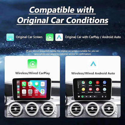 Wireless Carplay/Android Auto Adapter for Mercedes Benz A B CLA GLA C E ML GL GLK SLK, with NTG 5.0 System with Bluetooth, USB, Mirroring, Camera, Voice Control for Mercedes Benz Accessories