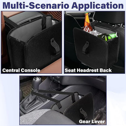 BFXM Car Trash Can, 2 Gallons Foldable Leakproof Car Garbage Can, Collapsible Hanging Car Trash Bin for Car Seat, Garbage Bags, Car Interior Accessories