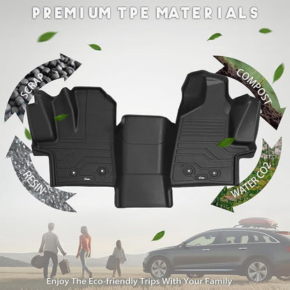 KARPAL Floor Mats for 2022-2026 Ford Transit/E-Transit w/Vinyl Floors (No Transit Connect), Custom Fit TPE All Weather Ford Transit Accessories Front Floor Liner