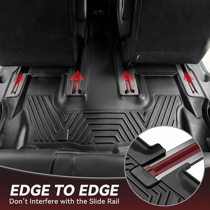 YITAMOTOR Floor Mats Fit for 2019-2026 Chevrolet Silverado/GMC Sierra 1500 & 2020-2026 Chevy Silverado/GMC Sierra 2500HD/3500HD Crew Cab with Bucket Seat(No Rear Underseat Storage Box), 1st & 2nd Row