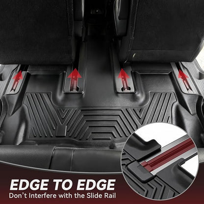 YITAMOTOR Floor Mats Fit for 2019-2026 Chevrolet Silverado/GMC Sierra 1500 & 2020-2026 Chevy Silverado/GMC Sierra 2500HD/3500HD Crew Cab with Bucket Seat(No Rear Underseat Storage Box), 1st & 2nd Row