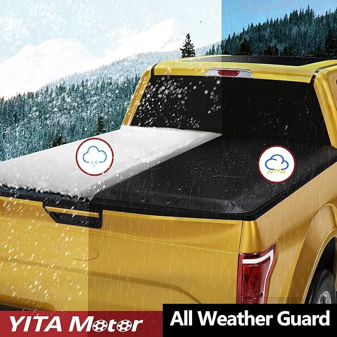 YITAMOTOR Soft Roll Up Truck Bed Tonneau Cover Compatible with 2014-2018 Chevy Silverado/ GMC Sierra 1500, 2019 Legacy/ Limited, Fleetside 6.6 ft Bed