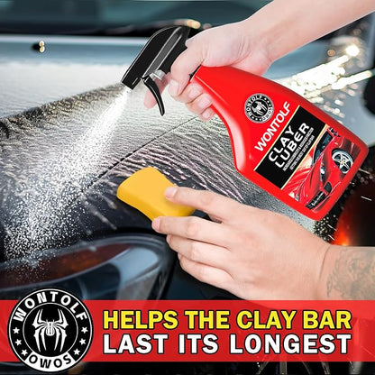 Heavy Duty Car Clay Bars Auto Detailing Clay Luber Synthetic Lubricant Kit, 4 Clay Bars, Clay Bar Lubricant Tablets 10 Pack, Spray Bottle and Microfiber Towel for Car Detailing Cleaning