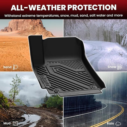 LASFIT Floor Mats for Kia Seltos 2026 2025 2024 2023 2022 2021, All Weather TPE Custom Fit Floor Liners 1st & 2nd Row Car Mats Accessories for Kia Seltos 2021-2026, Black