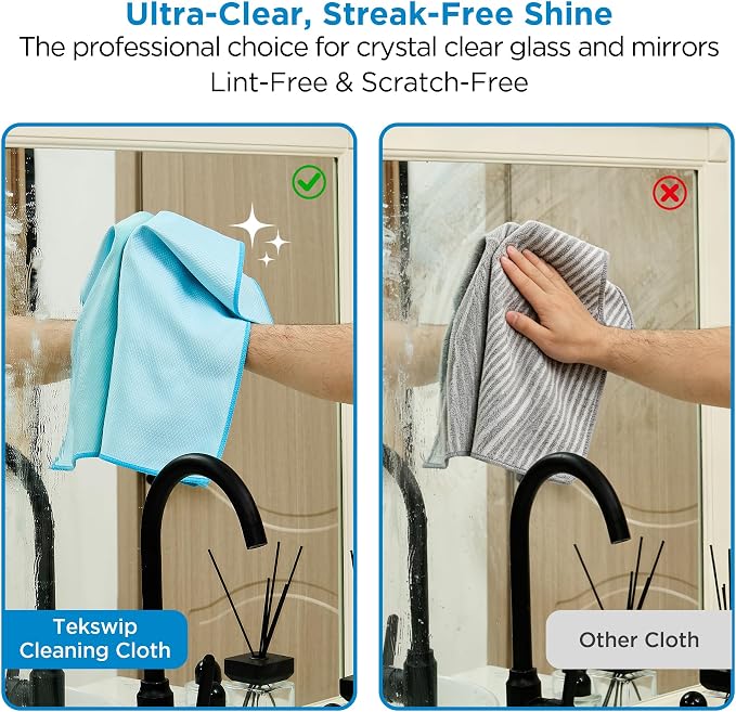 Professional Auto Detailing Microfiber Cloths 6 Pack 15.5"x15.5" | Glass Cleaning Towels Car Windshield Window and Interior Lint Free Streak Free High Gloss Shine Polishing