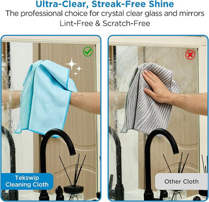 Professional Auto Detailing Microfiber Cloths 6 Pack 15.5"x15.5" | Glass Cleaning Towels Car Windshield Window and Interior Lint Free Streak Free High Gloss Shine Polishing