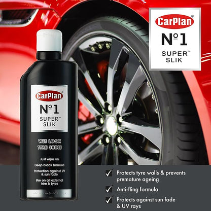 CarPlan No.1 Super Slik, Wet Look Car Tyre Shine, 21 Fl Oz