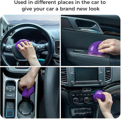 ColorCoral Cleaning Gel for Car Universal Gel Cleaner Auto Detailing Car Vent Keyboard Cleaning Putty Car Interior Cleaner Dashboard Dust Remover Putty Auto Duster Cleaning Kit 160G - Purple