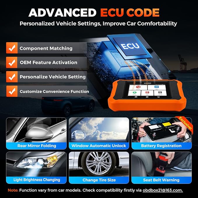 LAUNCH Creader Elite V2.0 for BMW OBD2 Scanner, Full System Diagnostic Bi-Directional Scan Tool, ECU Code, All Services, Active Tests, Battery Registration Tool for BMW Mini RR, Lifetime Free Update