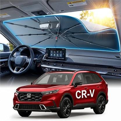 2026 Upgraded Windshield Sun Shade Umbrella for Honda CR-V [Precision Custom Fit, Superior UV & Heat Block] Cooling Tech Fabric, Durable Foldable with Storage Bag, Fits 2000-2026