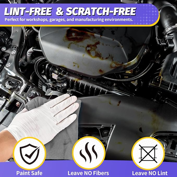Microfiber Cleaning Cloth,150 Pack Grey Cleaning Rags, Bulk All-Purpose Lint-Free Shop Towels Wipes, Commercial Micro Fiber Cleaning Towels Washcloth for Car Garage Housekeeping 11.5"*11.5"