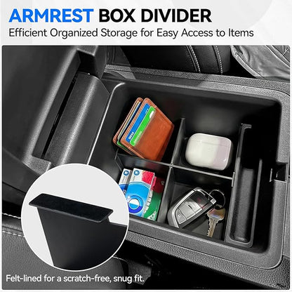 ELECFRESH 4PCS Center Console Organizer Tray for 2023-2026 Honda Pilot 2024-2026 Honda Ridgeline&Passport Accessories, Armrest Storage Box and Divider, Hidden Storage Box and Cup Holder