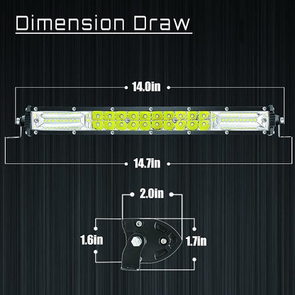 SAN YOUNG 12 Inch Slim LED Light Bars for Truck, 12V 24V 120W 10000lm LED Work Lights Bar for Tractor ATV UTV RV RZR Car Snowblower Golf Cart Lawn Mower Automotive, 2 Pack