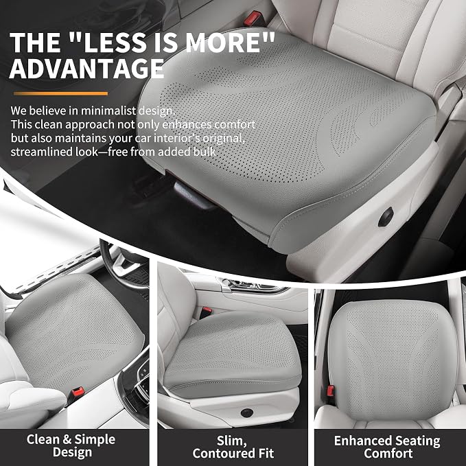 2 Pack Front Leatherette Seat Covers Faux Leather Bottom Car Seat Covers, Super Breathable,Anti-Slip,Universal Seat Covers for Cars,Full Wrapping Edge Fit for Most Sedans SUV Pick-up (2 Pack Gray)