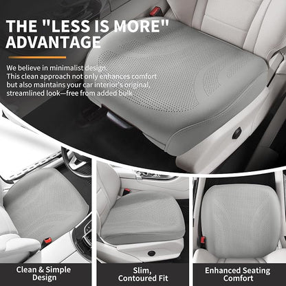 2 Pack Front Leatherette Seat Covers Faux Leather Bottom Car Seat Covers, Super Breathable,Anti-Slip,Universal Seat Covers for Cars,Full Wrapping Edge Fit for Most Sedans SUV Pick-up (2 Pack Gray)