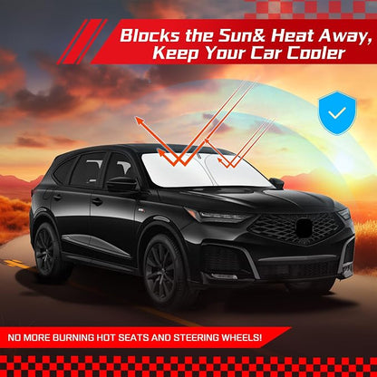 ARISMOTOR Windshield Sun Shade for Acura MDX 2021-2025 2026, Custom Fit Foldable Front Window Sunshade Sun Visor Protector, Block UV Rays Keep Your Car Cooler