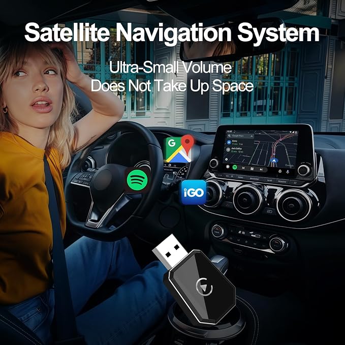 Wireless Carplay Adapter, Android Auto Adapter Plug and Play 2025 Carplay, Convert Wired to Wireless Supports Car Original Control, Mini Car Play Box for Cars