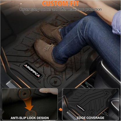 All Weather Car Floor Mats for Ford F150/F-150 2015-2025 SuperCrew Cab (Includes 22-24 Lightning Models), TPE Rubber Floor Liners Anti-Slip Full Set Automotive Mats for 2025 Ford F-150 Accessories