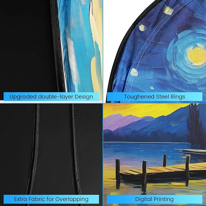 Car Windshield Sun Shade - Reflector Sunshade Offers Ultimate Protection for Car Interior, Cool Reflective Sun Blocker Fits Small Sedans, Mini SUVs
