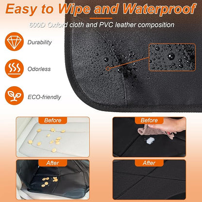 Husfunov Car Seat Protector,2Pack Car Seat Cushion,with Thickest Padding and Non-Slip Backing,Waterproof 600D Fabric Car Seat Covers with Storage Pockets for Baby for Baby、Pet and All Types of Cars