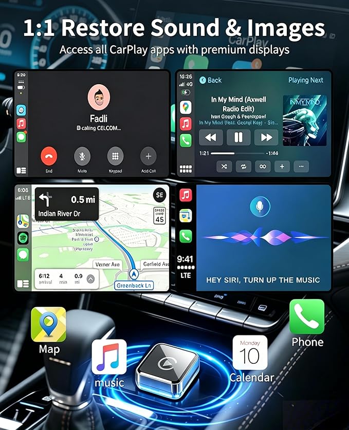 Wireless CarPlay Adapter, 2026 Upgraded Convert Wired to Wireless, 2-in-1 CarPlay & Android Auto, Plug & Play, Auto-Connect & No Latency, USB/USB-C for Cars with Built-in CarPlay iOS 10+/Android 11+